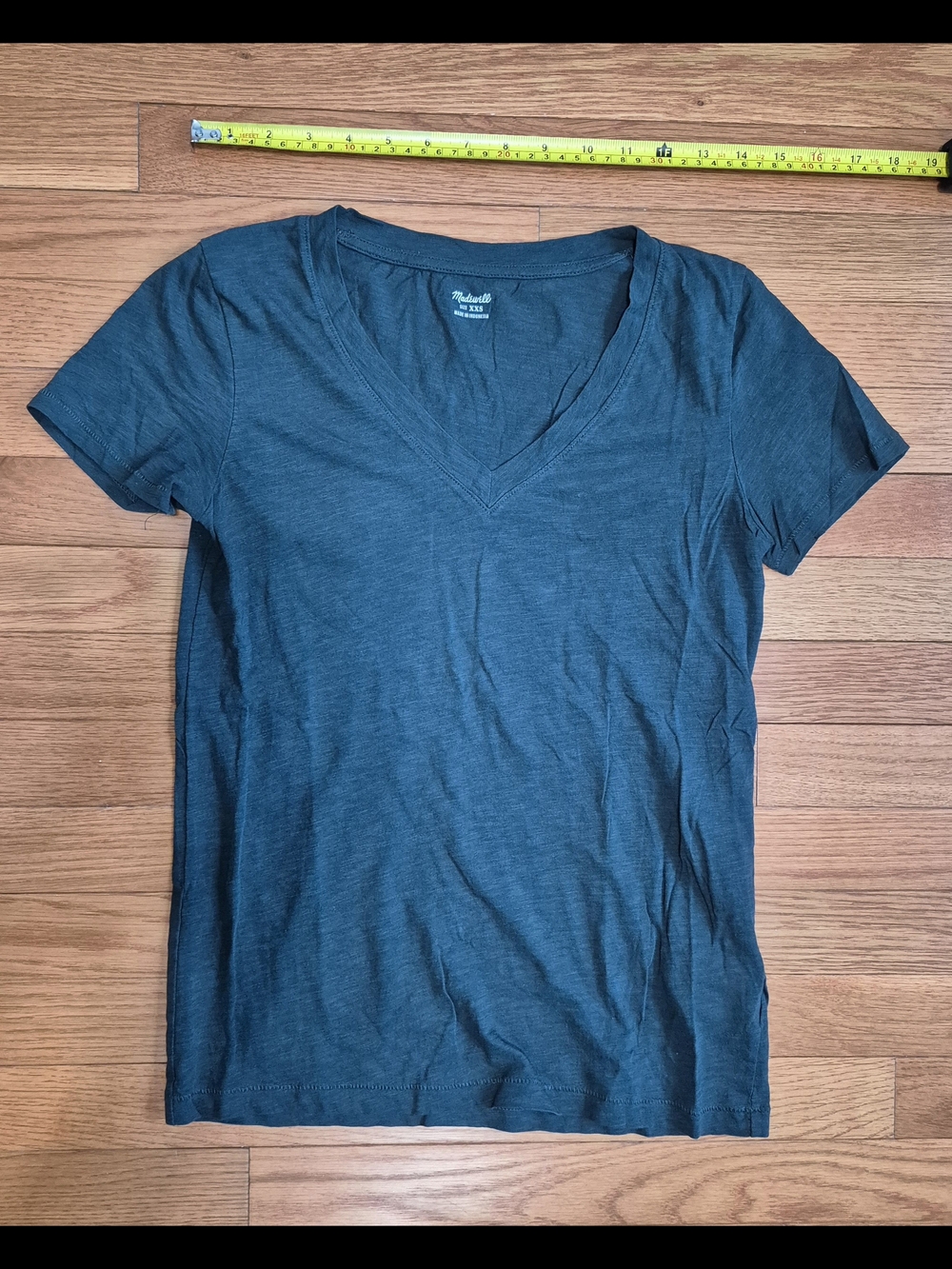 Madewell Women's Teal V-Neck Short Sleeve Tee